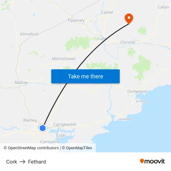 Cork to Fethard map