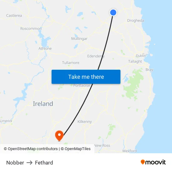 Nobber to Fethard map