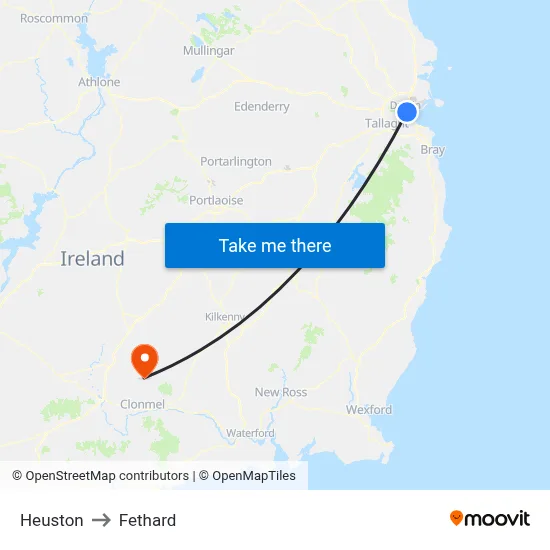 Heuston to Fethard map