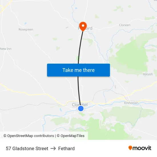 57 Gladstone Street to Fethard map