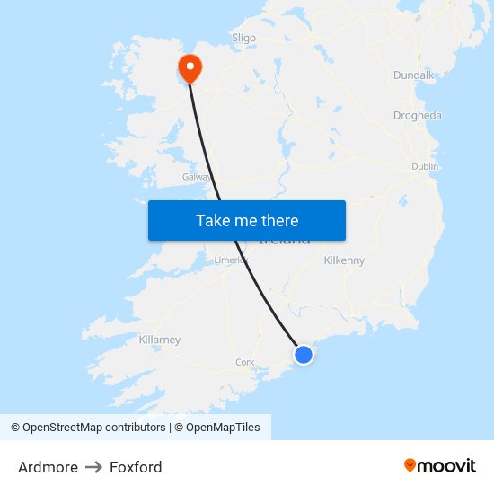 Ardmore to Foxford map
