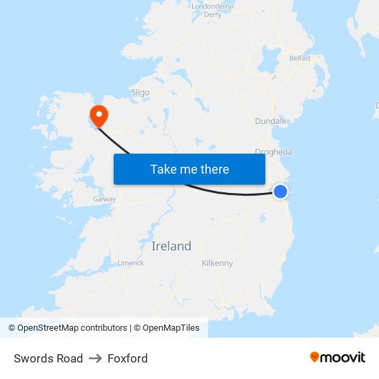 Swords Road to Foxford map