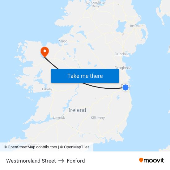 Westmoreland Street to Foxford map
