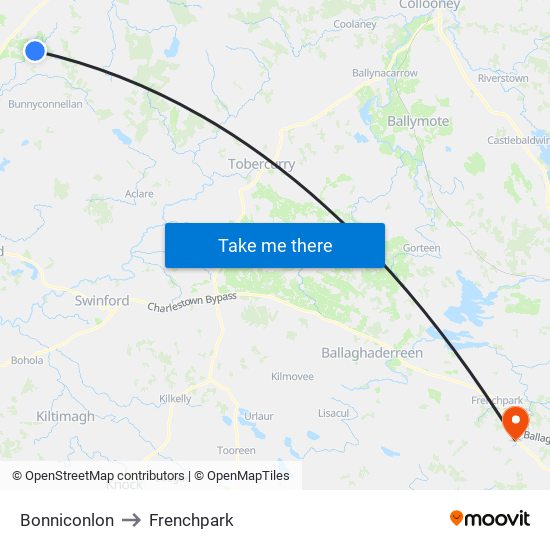 Bonniconlon to Frenchpark map