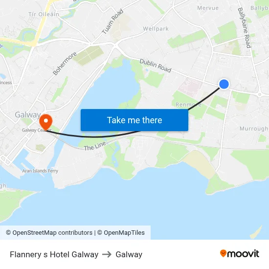 Flannery s Hotel Galway to Galway map