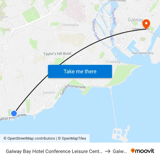 Galway Bay Hotel Conference Leisure Centre to Galway map