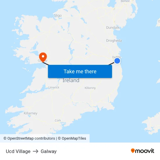 Ucd Village to Galway map