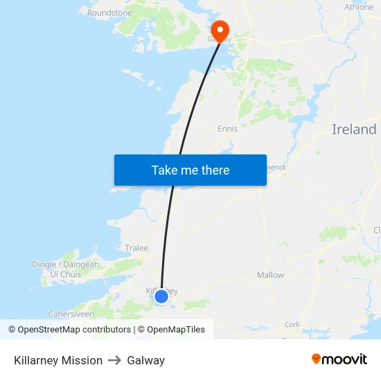 Killarney Mission to Galway map