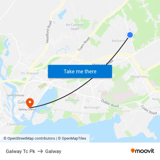 Galway Tc Pk to Galway map