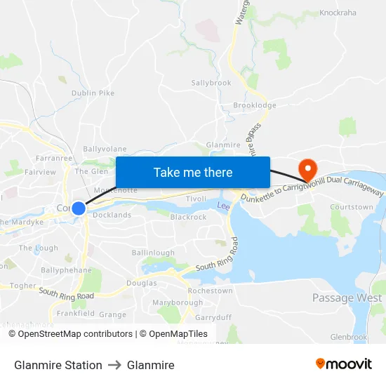 Glanmire Station to Glanmire map