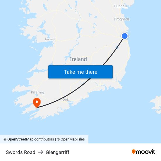 Swords Road to Glengarriff map