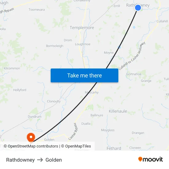 Rathdowney to Golden map