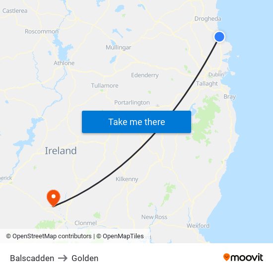 Balscadden to Golden map