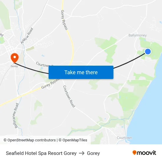 Seafield Hotel Spa Resort Gorey to Gorey map