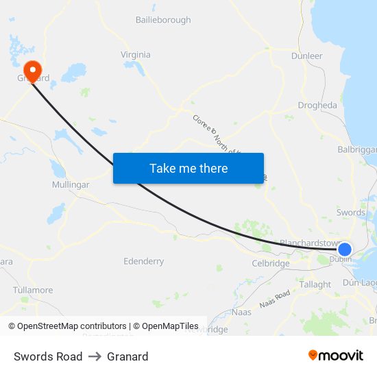 Swords Road to Granard map