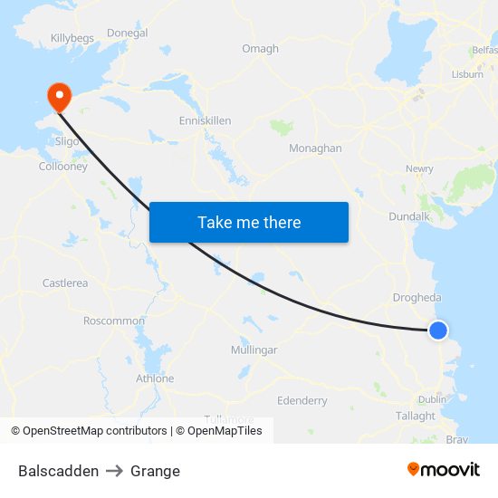 Balscadden to Grange map