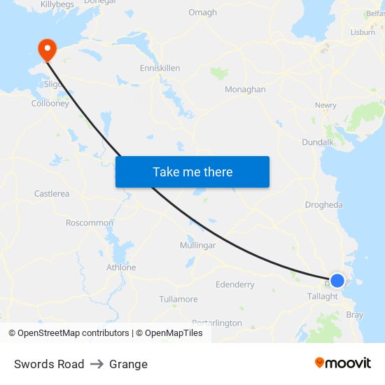Swords Road to Grange map