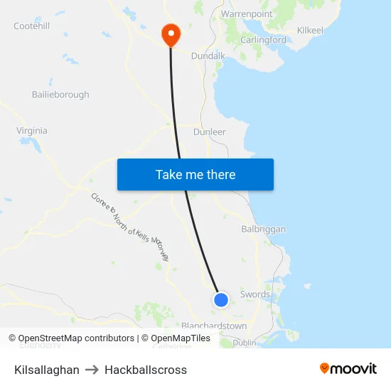 Kilsallaghan to Hackballscross map