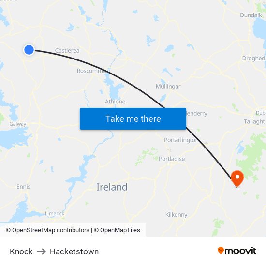 Knock to Hacketstown map