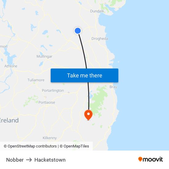 Nobber to Hacketstown map