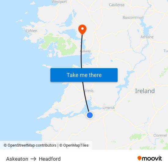 Askeaton to Headford map