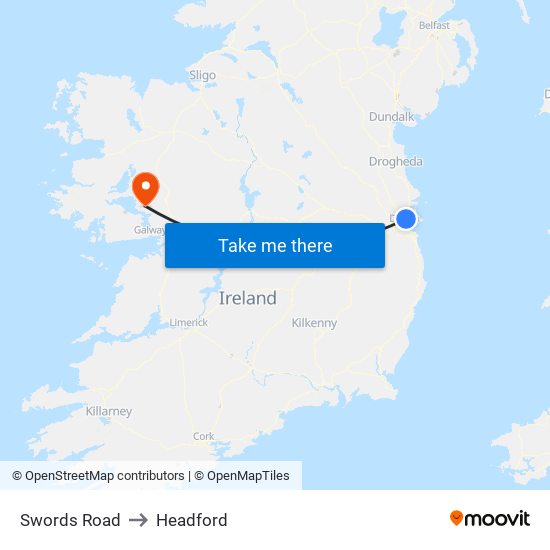Swords Road to Headford map