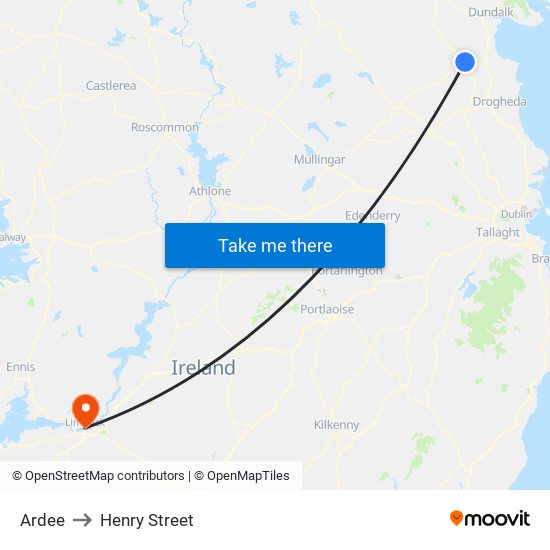 Ardee to Henry Street map