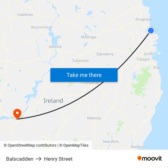 Balscadden to Henry Street map