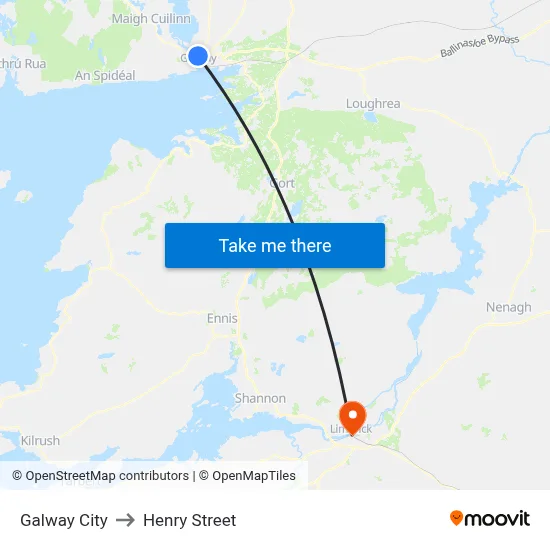 Galway City to Henry Street map