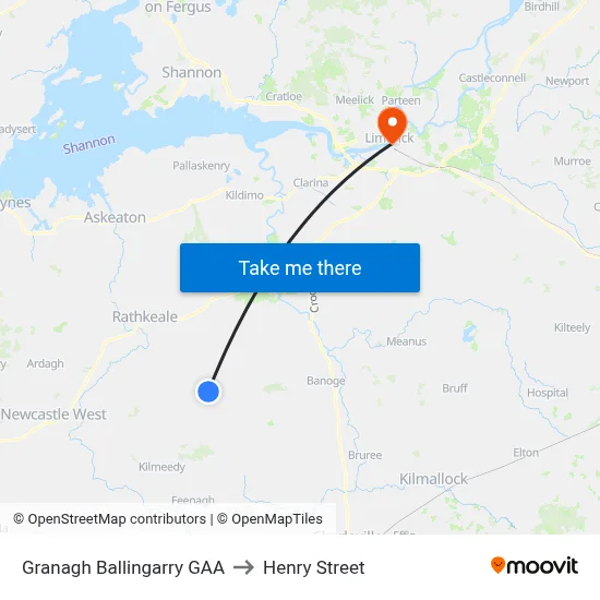 Granagh Ballingarry GAA to Henry Street map