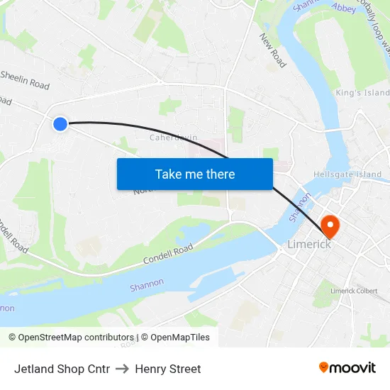 Jetland Shop Cntr to Henry Street map