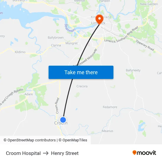 Croom Hospital to Henry Street map