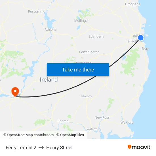 Ferry Termnl 2 to Henry Street map