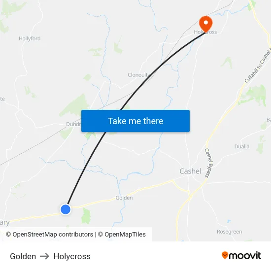 Golden to Holycross map