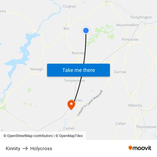 Kinnity to Holycross map