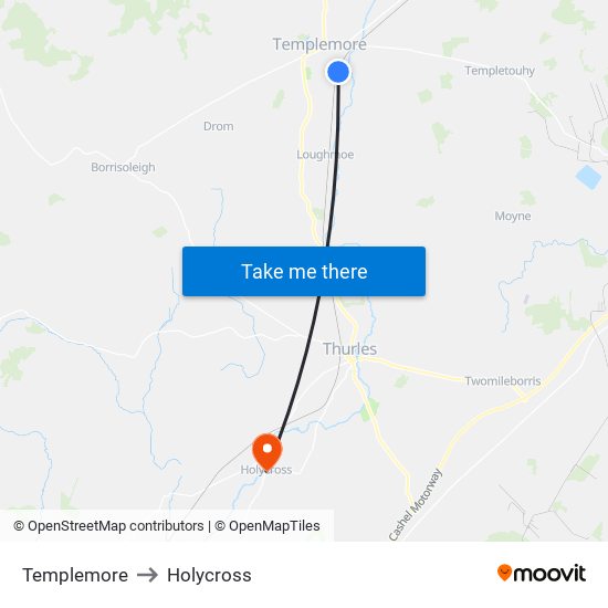 Templemore to Holycross map