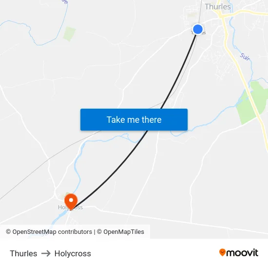Thurles to Holycross map