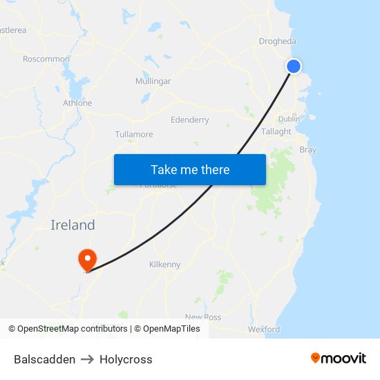 Balscadden to Holycross map