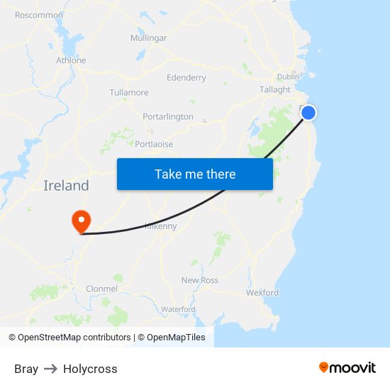 Bray to Holycross map