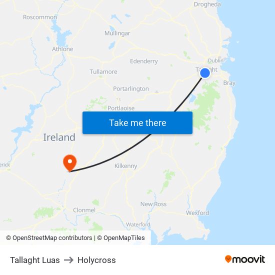Tallaght Luas to Holycross map