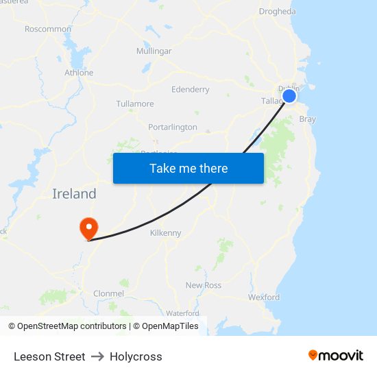 Leeson Street to Holycross map