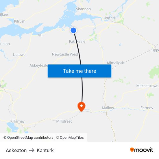 Askeaton to Kanturk map