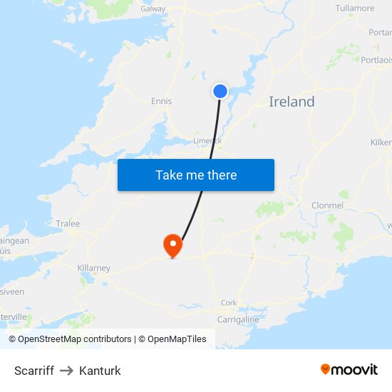 Scarriff to Kanturk map