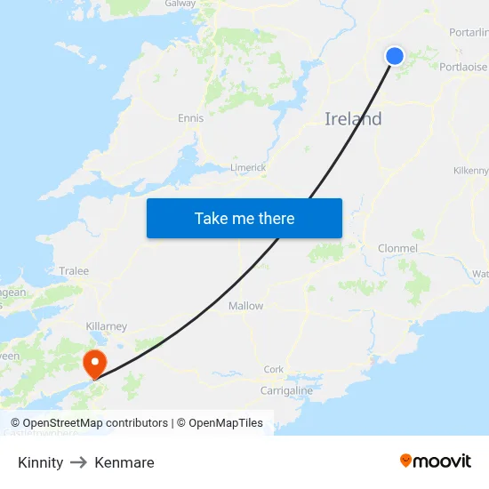 Kinnity to Kenmare map