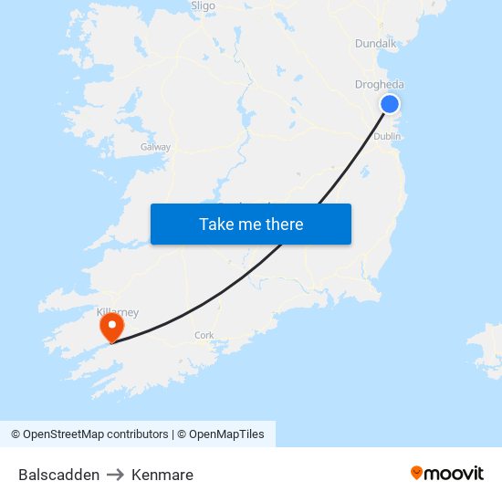 Balscadden to Kenmare map
