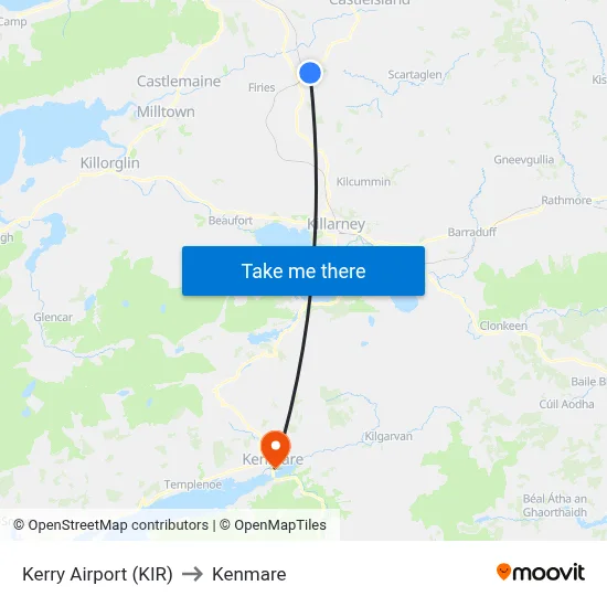 Kerry Airport (KIR) to Kenmare map