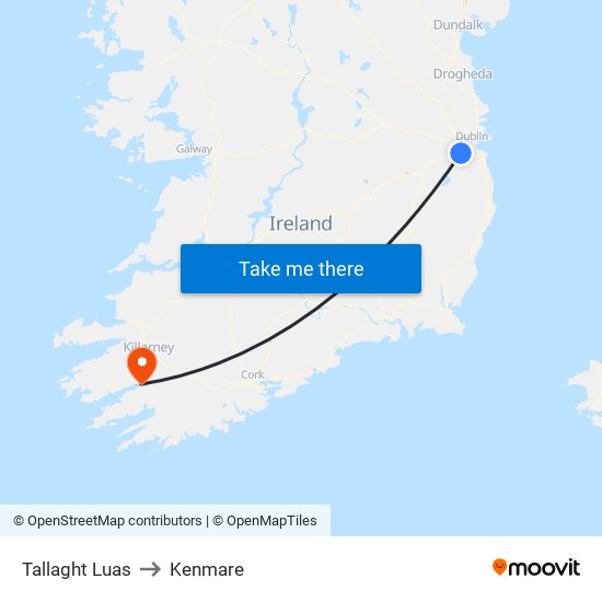 Tallaght Luas to Kenmare map