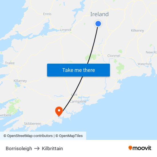 Borrisoleigh to Kilbrittain map