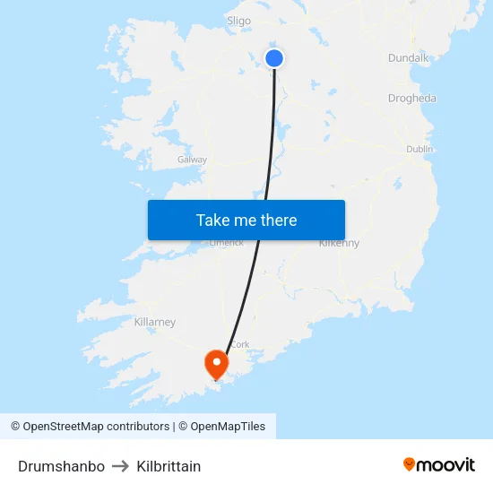 Drumshanbo to Kilbrittain map