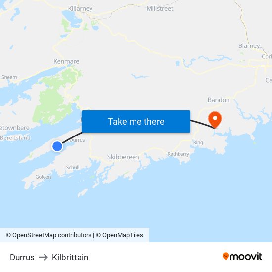 Durrus to Kilbrittain map